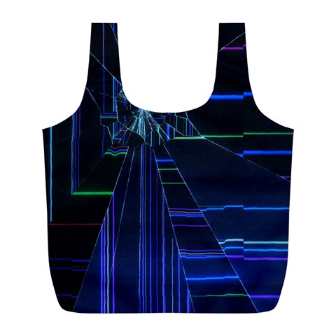 Screen Glitch Broken  Crack  Fracture  Glass Pattern Full Print Recycle Bag (L) from ArtsNow.com Front