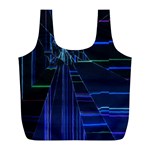 Screen Glitch Broken  Crack  Fracture  Glass Pattern Full Print Recycle Bag (L)