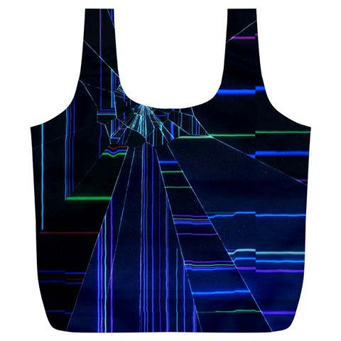 Screen Glitch Broken  Crack  Fracture  Glass Pattern Full Print Recycle Bag (XL) from ArtsNow.com Front
