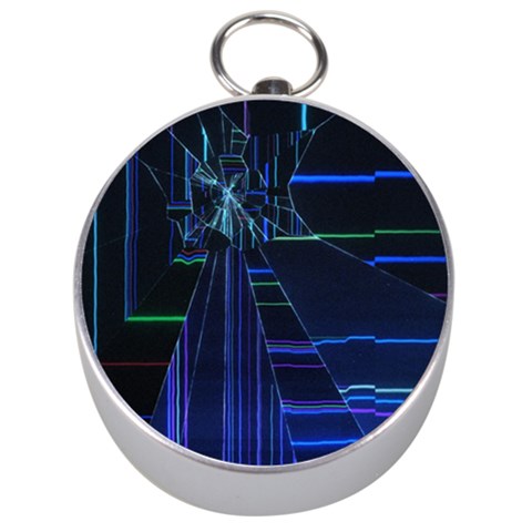 Screen Glitch Broken  Crack  Fracture  Glass Pattern Silver Compasses from ArtsNow.com Front
