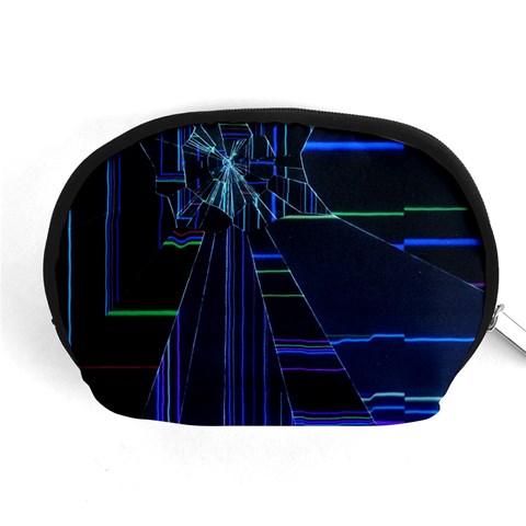 Screen Glitch Broken  Crack  Fracture  Glass Pattern Accessory Pouch (Medium) from ArtsNow.com Front