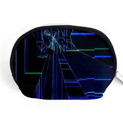 Screen Glitch Broken  Crack  Fracture  Glass Pattern Accessory Pouch (Medium) from ArtsNow.com Front
