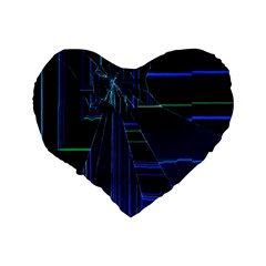 Screen Glitch Broken  Crack  Fracture  Glass Pattern Standard 16  Premium Flano Heart Shape Cushions from ArtsNow.com Back