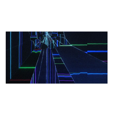 Screen Glitch Broken  Crack  Fracture  Glass Pattern Satin Shawl 45  x 80  from ArtsNow.com Front