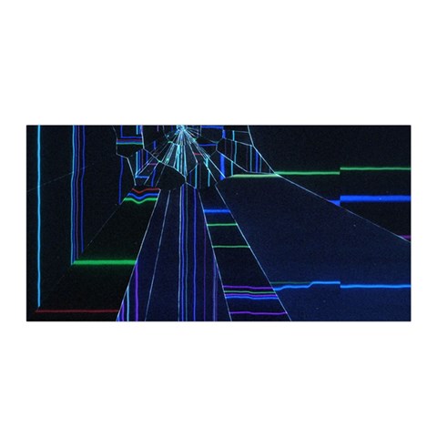 Screen Glitch Broken  Crack  Fracture  Glass Pattern Satin Wrap 35  x 70  from ArtsNow.com Front