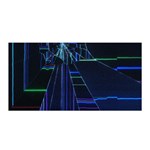 Screen Glitch Broken  Crack  Fracture  Glass Pattern Satin Wrap 35  x 70 