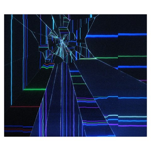 Screen Glitch Broken  Crack  Fracture  Glass Pattern Zipper Large Tote Bag from ArtsNow.com Front