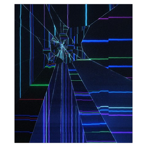 Screen Glitch Broken  Crack  Fracture  Glass Pattern Drawstring Pouch (XS) from ArtsNow.com Front