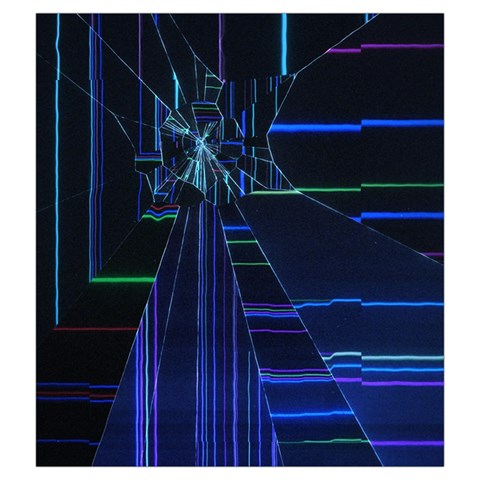 Screen Glitch Broken  Crack  Fracture  Glass Pattern Drawstring Pouch (2XL) from ArtsNow.com Back
