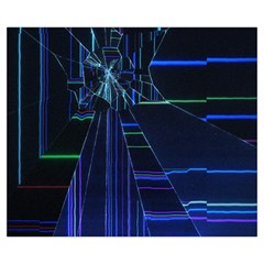 Screen Glitch Broken  Crack  Fracture  Glass Pattern Zipper Medium Tote Bag from ArtsNow.com Back