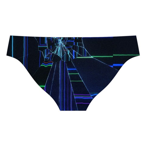 Screen Glitch Broken  Crack  Fracture  Glass Pattern Cross Back Hipster Bikini Set from ArtsNow.com Back Under