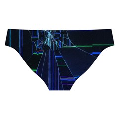 Screen Glitch Broken  Crack  Fracture  Glass Pattern Cross Back Hipster Bikini Set from ArtsNow.com Back Under