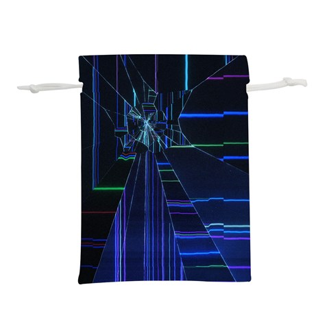 Screen Glitch Broken  Crack  Fracture  Glass Pattern Lightweight Drawstring Pouch (S) from ArtsNow.com Front