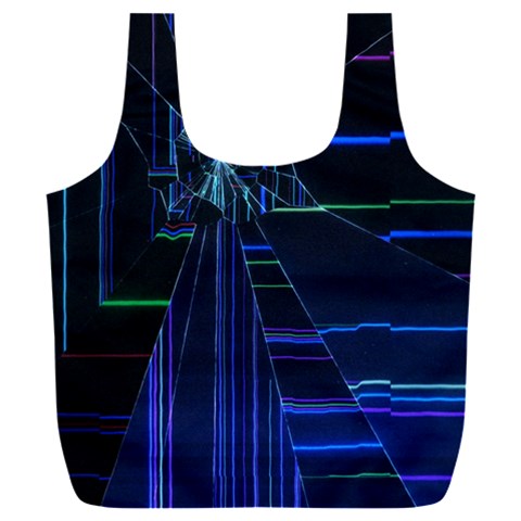 Screen Glitch Broken  Crack  Fracture  Glass Pattern Full Print Recycle Bag (XXXL) from ArtsNow.com Front