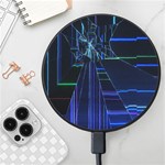 Screen Glitch Broken  Crack  Fracture  Glass Pattern Wireless Fast Charger(Black)