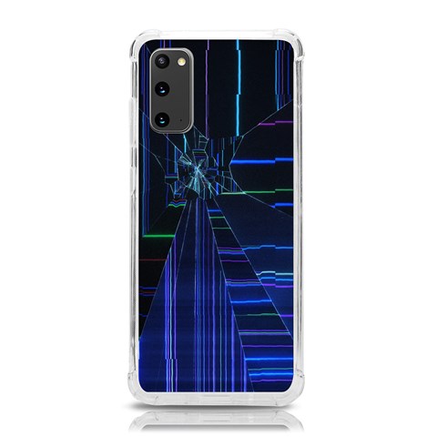 Screen Glitch Broken  Crack  Fracture  Glass Pattern Samsung Galaxy S20 6.2 Inch TPU UV Case from ArtsNow.com Front