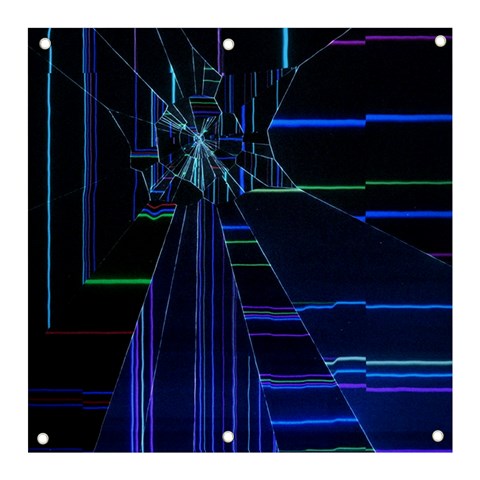 Screen Glitch Broken  Crack  Fracture  Glass Pattern Banner and Sign 3  x 3  from ArtsNow.com Front