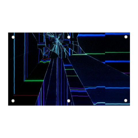 Screen Glitch Broken  Crack  Fracture  Glass Pattern Banner and Sign 5  x 3  from ArtsNow.com Front