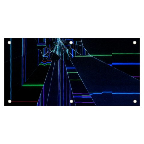 Screen Glitch Broken  Crack  Fracture  Glass Pattern Banner and Sign 6  x 3  from ArtsNow.com Front