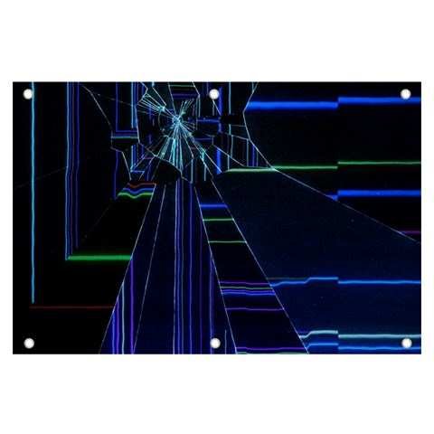 Screen Glitch Broken  Crack  Fracture  Glass Pattern Banner and Sign 6  x 4  from ArtsNow.com Front