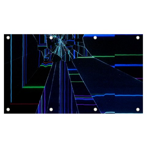 Screen Glitch Broken  Crack  Fracture  Glass Pattern Banner and Sign 7  x 4  from ArtsNow.com Front