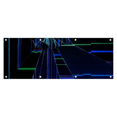 Screen Glitch Broken  Crack  Fracture  Glass Pattern Banner and Sign 8  x 3  from ArtsNow.com Front