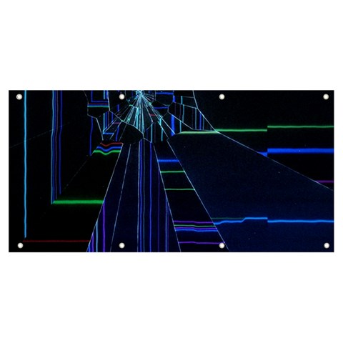 Screen Glitch Broken  Crack  Fracture  Glass Pattern Banner and Sign 8  x 4  from ArtsNow.com Front
