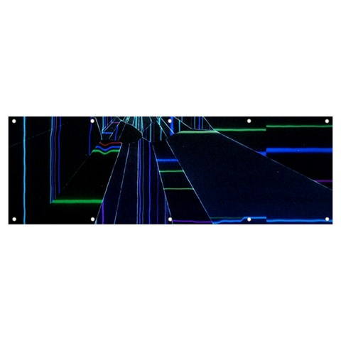 Screen Glitch Broken  Crack  Fracture  Glass Pattern Banner and Sign 12  x 4  from ArtsNow.com Front