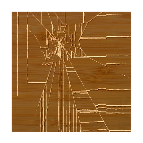Screen Glitch Broken  Crack  Fracture  Glass Pattern Bamboo Coaster Set from ArtsNow.com Coaster 2