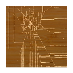 Screen Glitch Broken  Crack  Fracture  Glass Pattern Bamboo Coaster Set from ArtsNow.com Coaster 4
