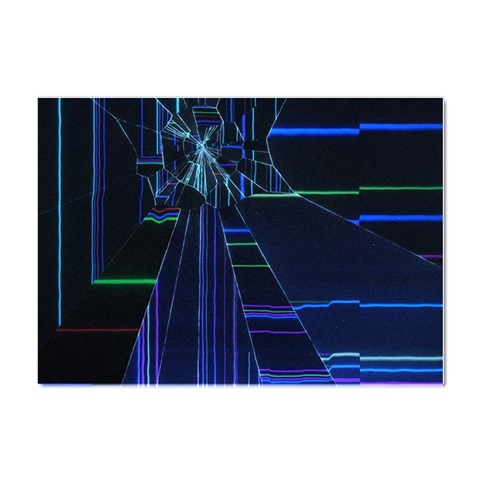 Screen Glitch Broken  Crack  Fracture  Glass Pattern Crystal Sticker (A4) from ArtsNow.com Front