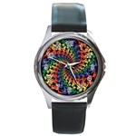 Deadhead Bears Band  Colorsdead Head Grateful Dead Pattern Round Metal Watch