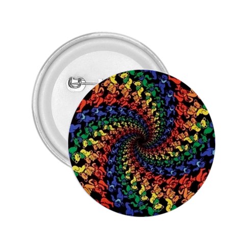 Deadhead Bears Band  Colorsdead Head Grateful Dead Pattern 2.25  Buttons from ArtsNow.com Front