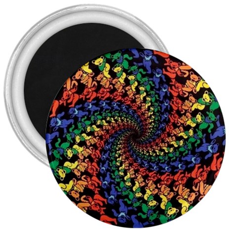 Deadhead Bears Band  Colorsdead Head Grateful Dead Pattern 3  Magnets from ArtsNow.com Front