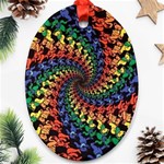 Deadhead Bears Band  Colorsdead Head Grateful Dead Pattern Ornament (Oval)