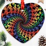 Deadhead Bears Band  Colorsdead Head Grateful Dead Pattern Ornament (Heart)