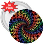 Deadhead Bears Band  Colorsdead Head Grateful Dead Pattern 3  Buttons (10 pack) 