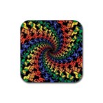 Deadhead Bears Band  Colorsdead Head Grateful Dead Pattern Rubber Coaster (Square)