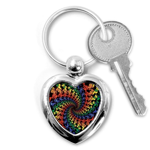 Deadhead Bears Band  Colorsdead Head Grateful Dead Pattern Key Chain (Heart) from ArtsNow.com Front