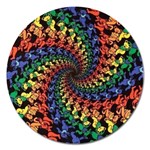 Deadhead Bears Band  Colorsdead Head Grateful Dead Pattern Magnet 5  (Round)