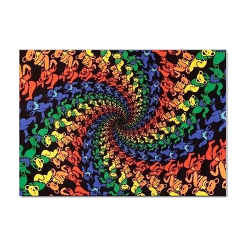 Deadhead Bears Band  Colorsdead Head Grateful Dead Pattern Sticker A4 (10 pack) from ArtsNow.com Front