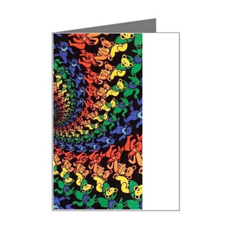 Deadhead Bears Band  Colorsdead Head Grateful Dead Pattern Mini Greeting Card from ArtsNow.com Left
