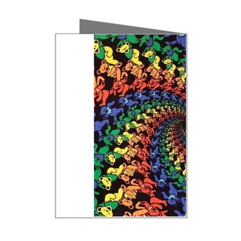 Deadhead Bears Band  Colorsdead Head Grateful Dead Pattern Mini Greeting Card from ArtsNow.com Right