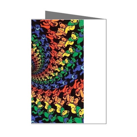 Deadhead Bears Band  Colorsdead Head Grateful Dead Pattern Mini Greeting Cards (Pkg of 8) from ArtsNow.com Left