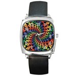 Deadhead Bears Band  Colorsdead Head Grateful Dead Pattern Square Metal Watch