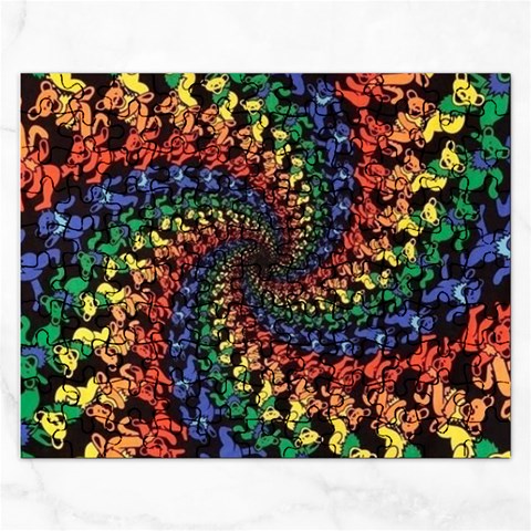 Deadhead Bears Band  Colorsdead Head Grateful Dead Pattern Rectangular Jigsaw Puzzl from ArtsNow.com Front