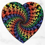 Deadhead Bears Band  Colorsdead Head Grateful Dead Pattern Jigsaw Puzzle (Heart)