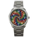 Deadhead Bears Band  Colorsdead Head Grateful Dead Pattern Sport Metal Watch