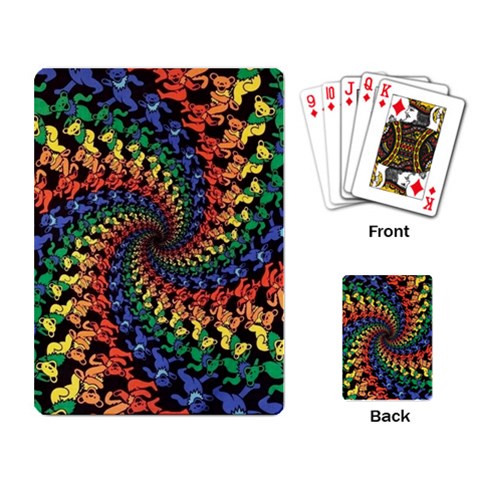 Deadhead Bears Band  Colorsdead Head Grateful Dead Pattern Playing Cards Single Design (Rectangle) from ArtsNow.com Back