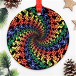 Deadhead Bears Band  Colorsdead Head Grateful Dead Pattern Round Ornament (Two Sides)